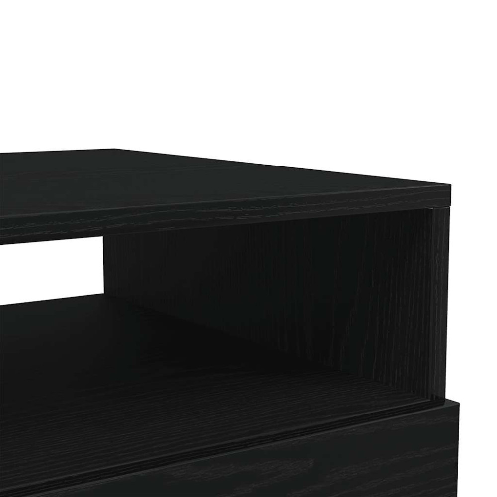 Produktbild för Soffbord med LED svart ek 50x49x40 cm
