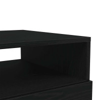 Produktbild för Soffbord med LED svart ek 50x49x40 cm