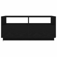 Produktbild för Soffbord med LED svart ek 90x49x40 cm
