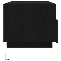 Produktbild för Soffbord med LED svart ek 90x49x40 cm