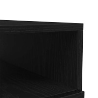 Produktbild för Soffbord med LED svart ek 90x49x40 cm