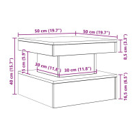 Produktbild för Soffbord med LED svart ek 50x50x40 cm