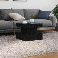 Produktbild för Soffbord med LED svart ek 50x50x40 cm