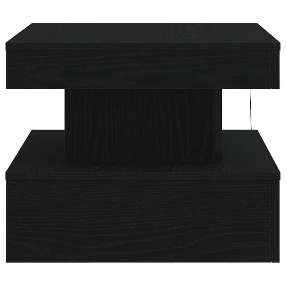 Produktbild för Soffbord med LED svart ek 50x50x40 cm