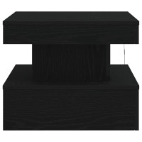Produktbild för Soffbord med LED svart ek 50x50x40 cm