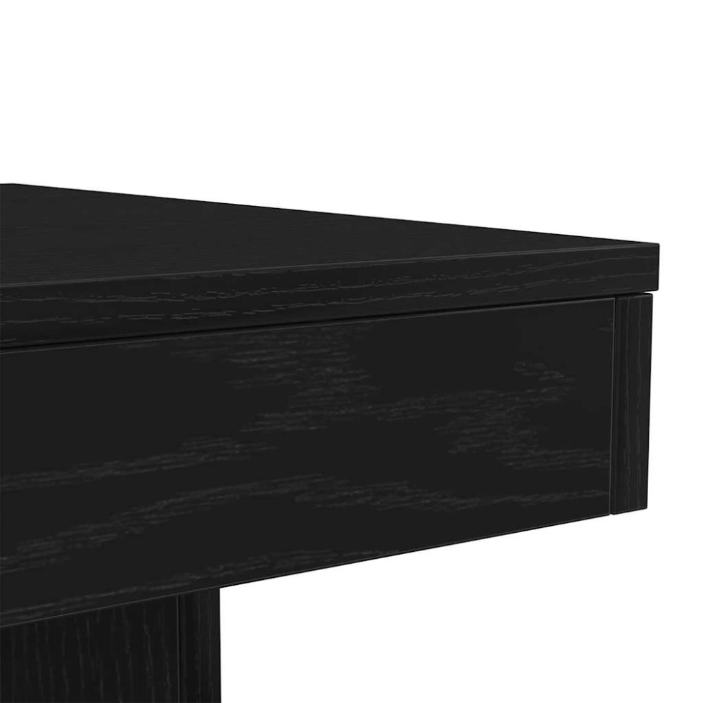 Produktbild för Soffbord med LED svart ek 50x50x40 cm