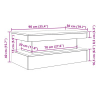 Produktbild för Soffbord med LED svart ek 90x50x40 cm