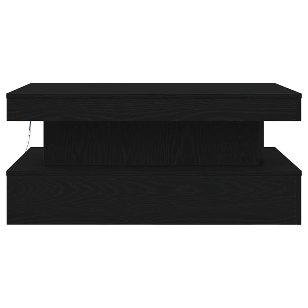 Produktbild för Soffbord med LED svart ek 90x50x40 cm