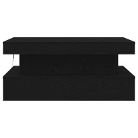 Produktbild för Soffbord med LED svart ek 90x50x40 cm