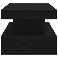 Produktbild för Soffbord med LED svart ek 90x50x40 cm