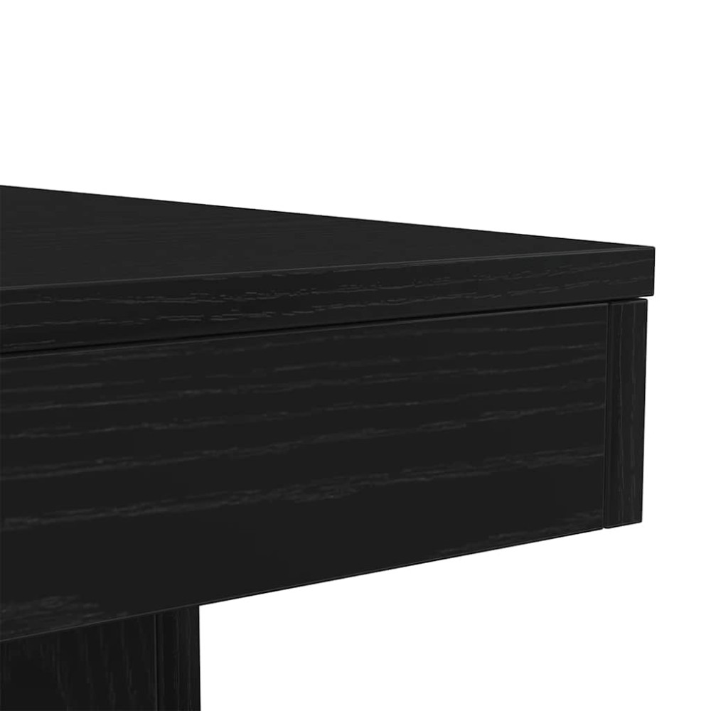 Produktbild för Soffbord med LED svart ek 90x50x40 cm