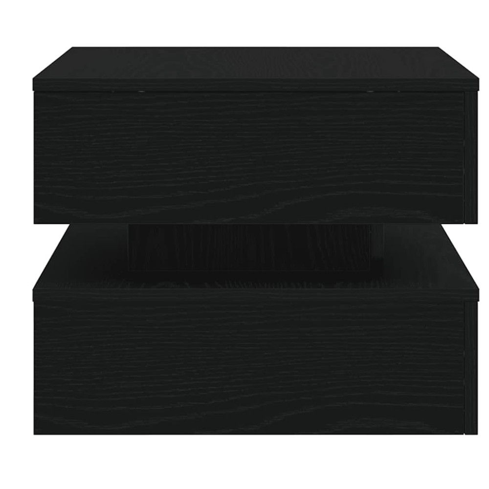Produktbild för Soffbord med LED svart ek 50x50x40 cm