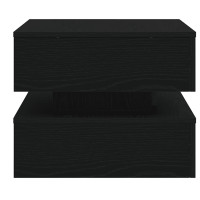 Produktbild för Soffbord med LED svart ek 50x50x40 cm