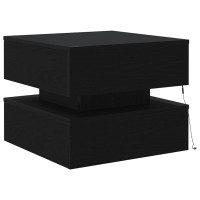 Produktbild för Soffbord med LED svart ek 50x50x40 cm