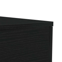 Produktbild för Soffbord med LED svart ek 50x50x40 cm