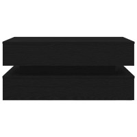 Produktbild för Soffbord med LED svart ek 90x50x40 cm