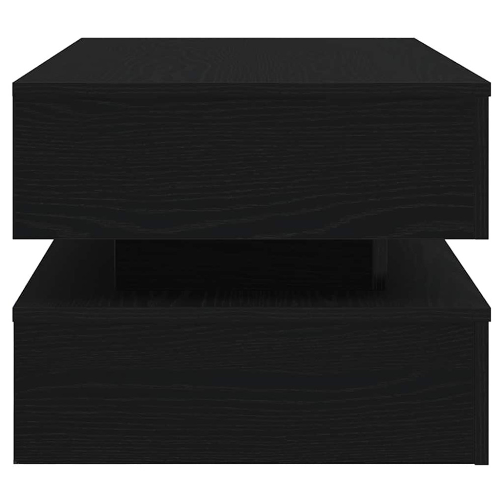 Produktbild för Soffbord med LED svart ek 90x50x40 cm