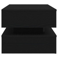 Produktbild för Soffbord med LED svart ek 90x50x40 cm