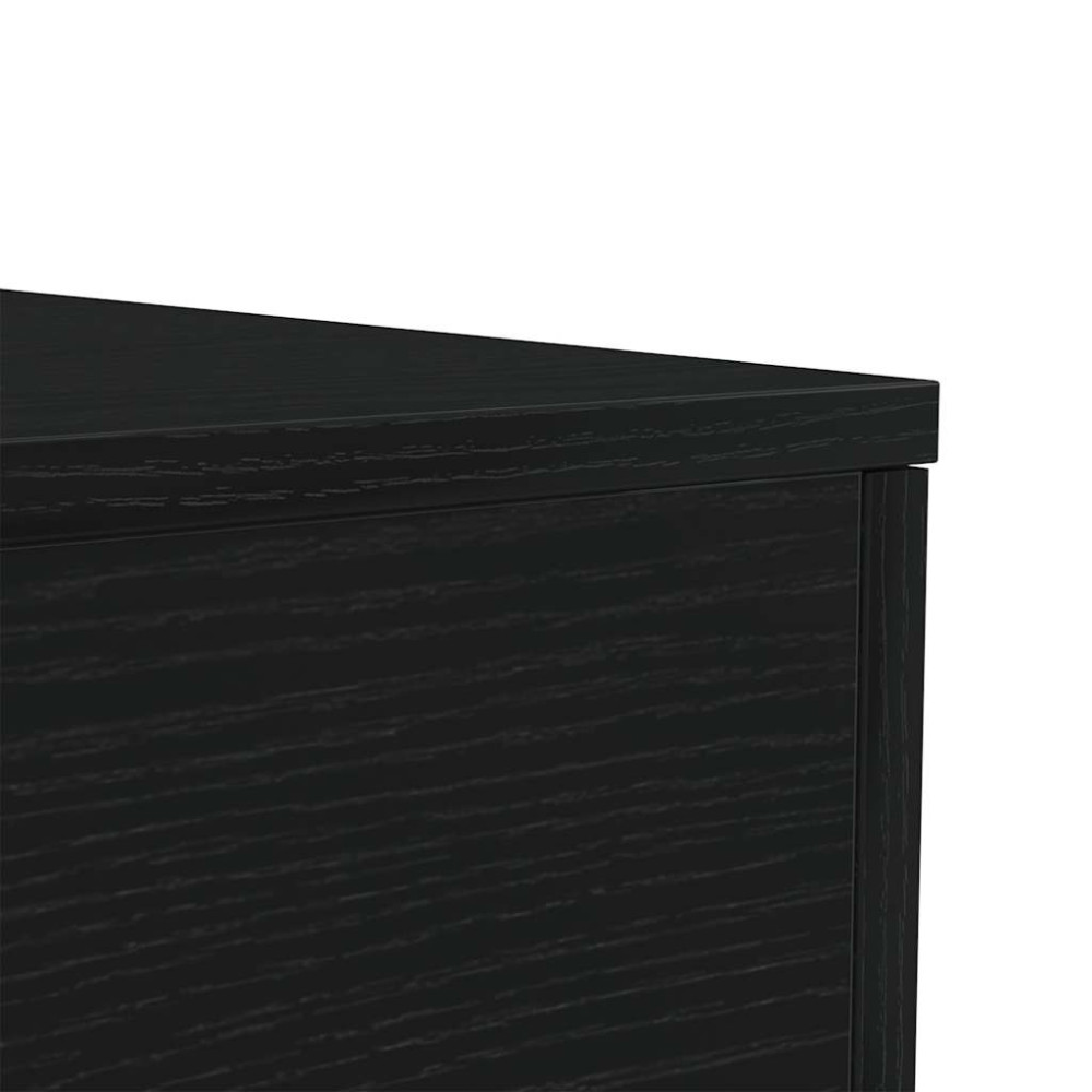 Produktbild för Soffbord med LED svart ek 50x50x40 cm