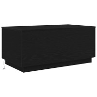 Produktbild för Soffbord med LED svart ek 90x50x40 cm
