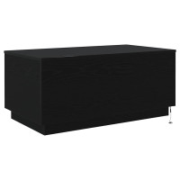 Produktbild för Soffbord med LED svart ek 90x50x40 cm