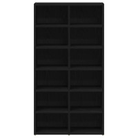 Produktbild för Skohylla rökfärgad svart ek 54x34x100,5 cm konstruerat trä