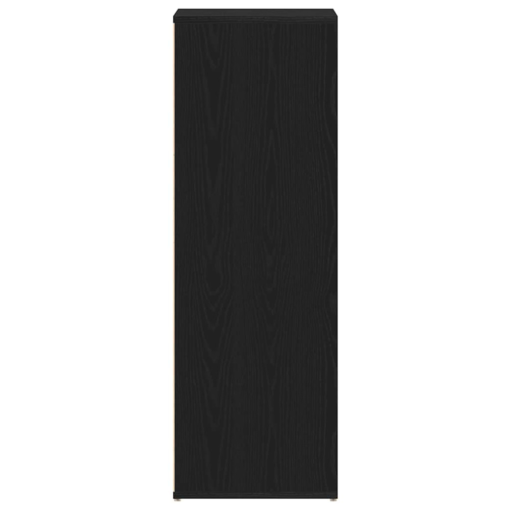 Produktbild för Skohylla rökfärgad svart ek 54x34x100,5 cm konstruerat trä