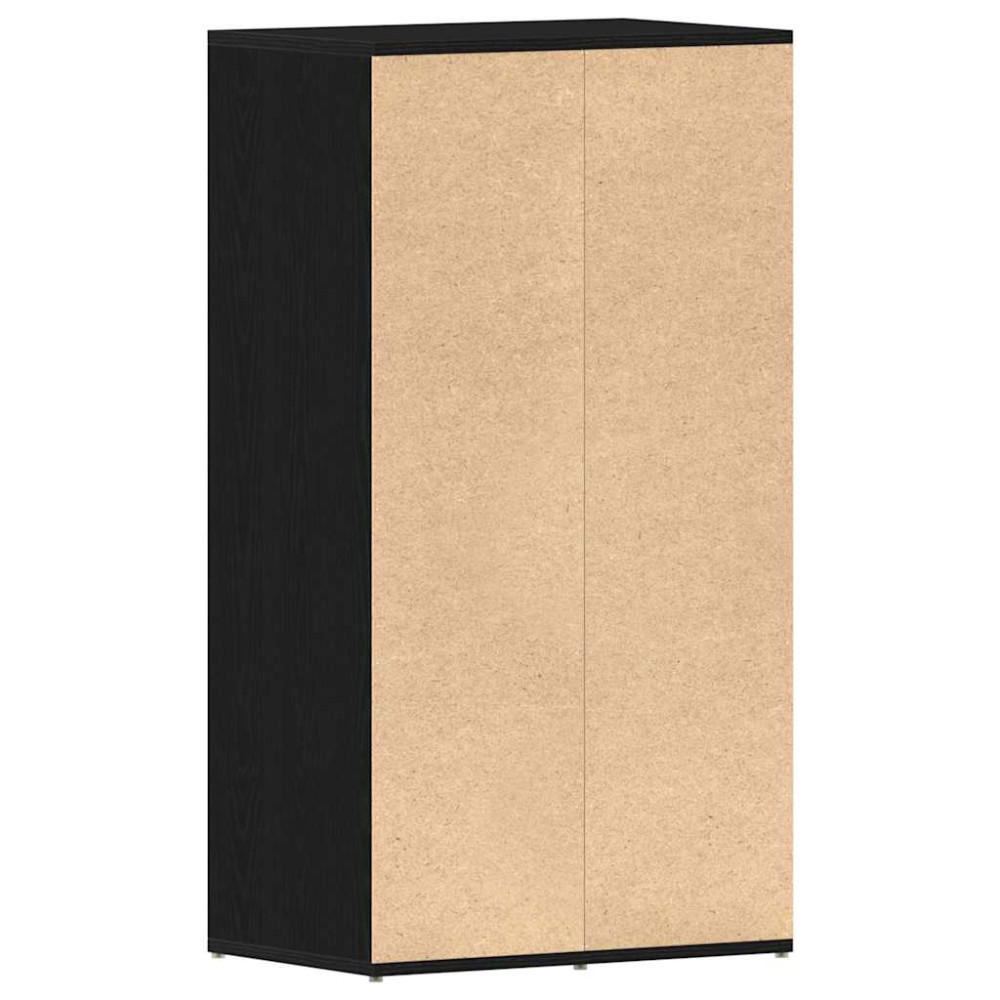 Produktbild för Skohylla rökfärgad svart ek 54x34x100,5 cm konstruerat trä