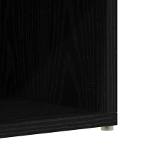Produktbild för Skohylla rökfärgad svart ek 54x34x100,5 cm konstruerat trä