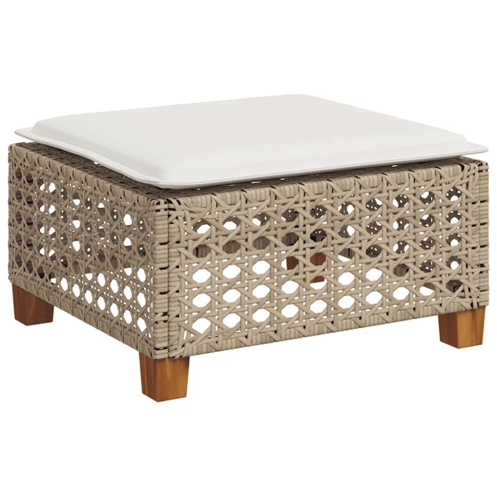 Produktbild för Soffgrupp för trädgården med dynor 5 delar beige konstrotting