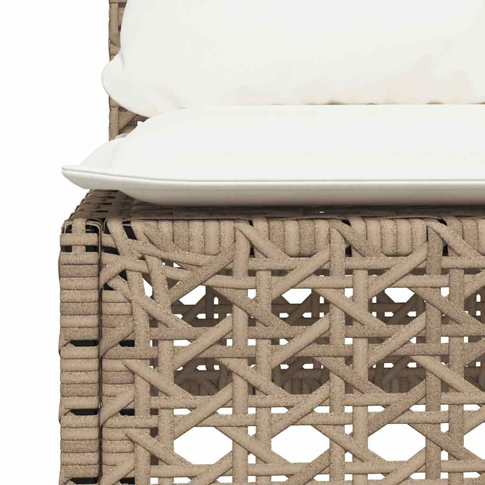 Produktbild för Soffgrupp för trädgården med dynor 5 delar beige konstrotting