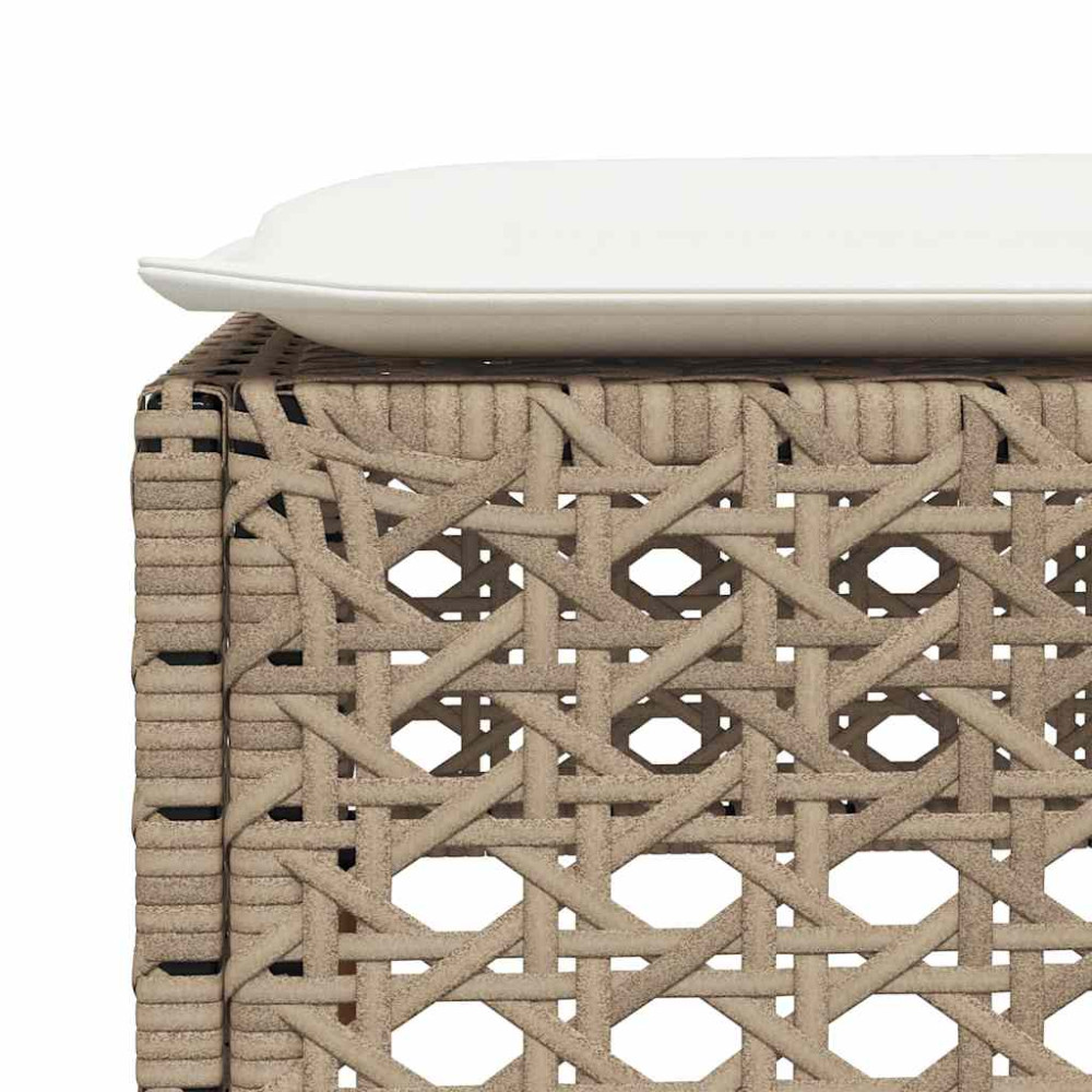 Produktbild för Soffgrupp för trädgården med dynor 5 delar beige konstrotting