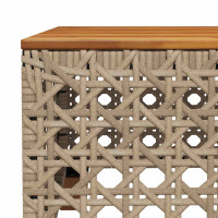 Produktbild för Matgrupp för trädgården med dynor 7 delar beige konstrotting
