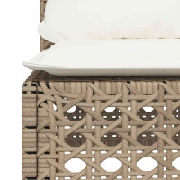 Produktbild för Soffgrupp för trädgården med dynor 6 delar beige konstrotting