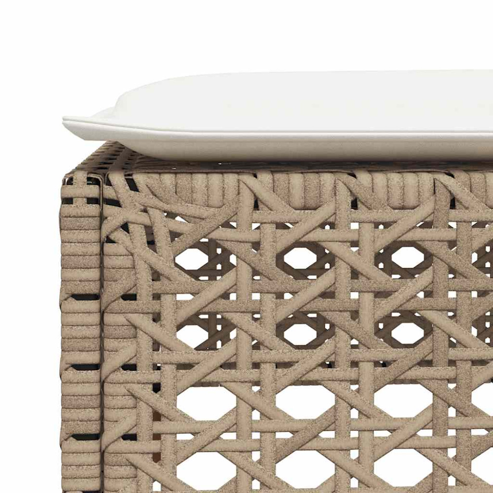 Produktbild för Soffgrupp för trädgården med dynor 6 delar beige konstrotting