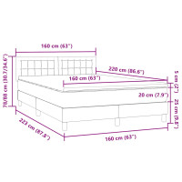 Produktbild för Ramsäng med madrass rosa 160x220 cm sammet
