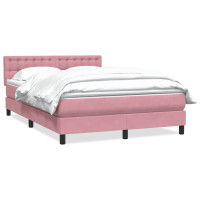 Produktbild för Ramsäng med madrass rosa 160x220 cm sammet