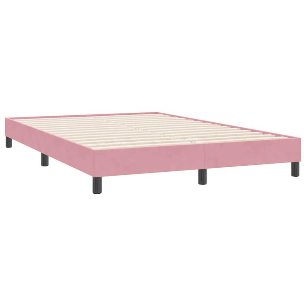 Produktbild för Ramsäng med madrass rosa 160x220 cm sammet