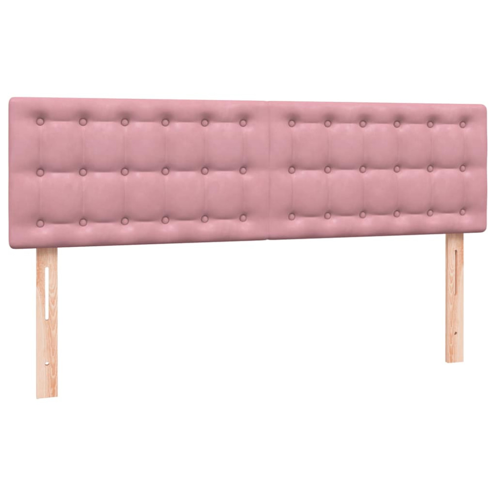 Produktbild för Ramsäng med madrass rosa 160x220 cm sammet