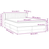 Produktbild för Ramsäng med madrass rosa 160x220 cm sammet