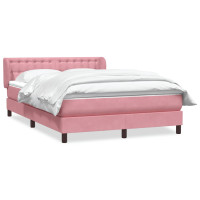 Produktbild för Ramsäng med madrass rosa 160x220 cm sammet