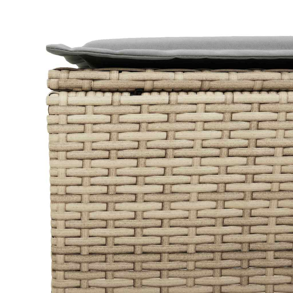 Produktbild för Soffgrupp för trädgården med dynor 6 delar beige konstrotting
