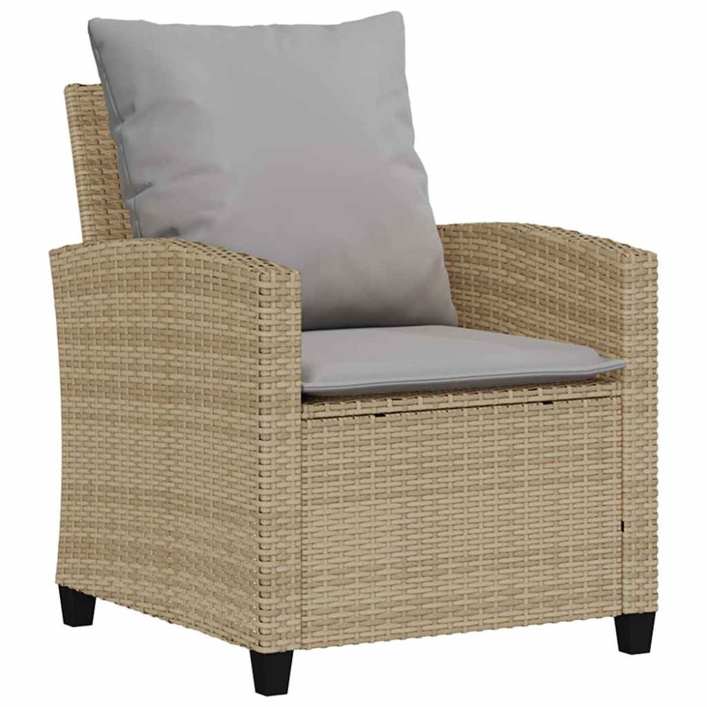 Produktbild för Soffgrupp för trädgården med dynor 6 delar beige konstrotting