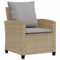 Produktbild för Soffgrupp för trädgården med dynor 6 delar beige konstrotting