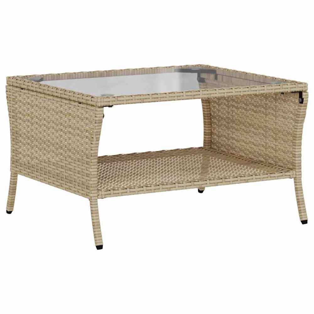 Produktbild för Soffgrupp för trädgården med dynor 6 delar beige konstrotting