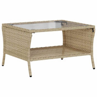 Produktbild för Soffgrupp för trädgården med dynor 6 delar beige konstrotting