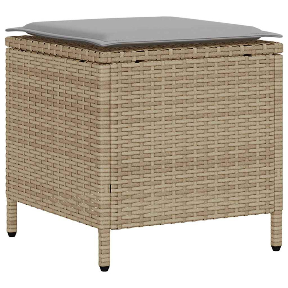 Produktbild för Soffgrupp för trädgården med dynor 6 delar beige konstrotting