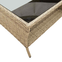 Produktbild för Soffgrupp för trädgården med dynor 6 delar beige konstrotting