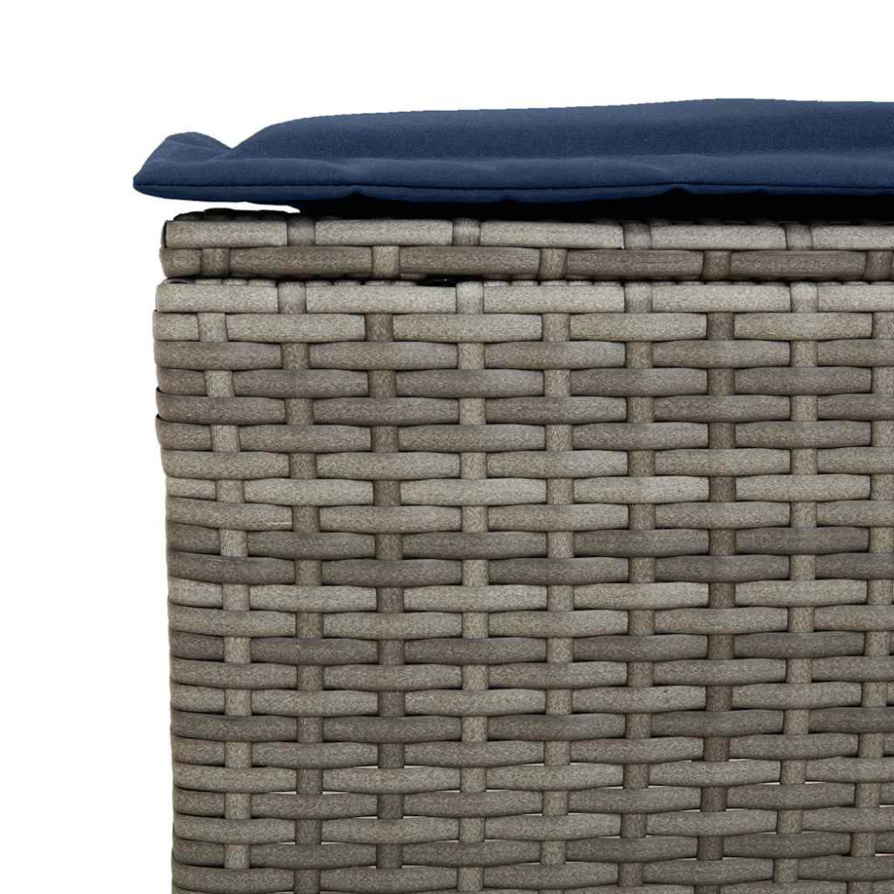 Produktbild för Loungegrupp för trädgården med dynor 6 delar grå konstrotting