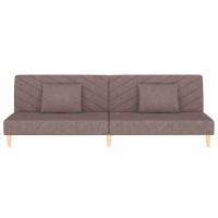 Produktbild för Bäddsoffa 2-sits med två kuddar taupe tyg